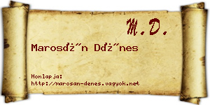 Marosán Dénes névjegykártya