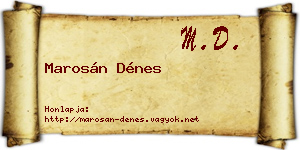Marosán Dénes névjegykártya