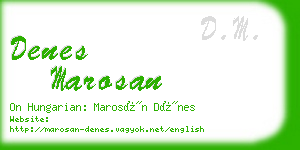 denes marosan business card